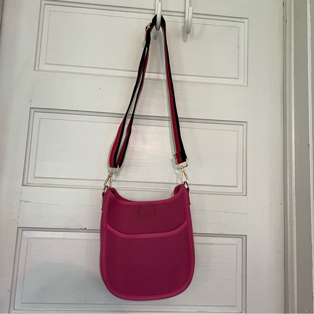 ahdorned neoprene crossbody bag